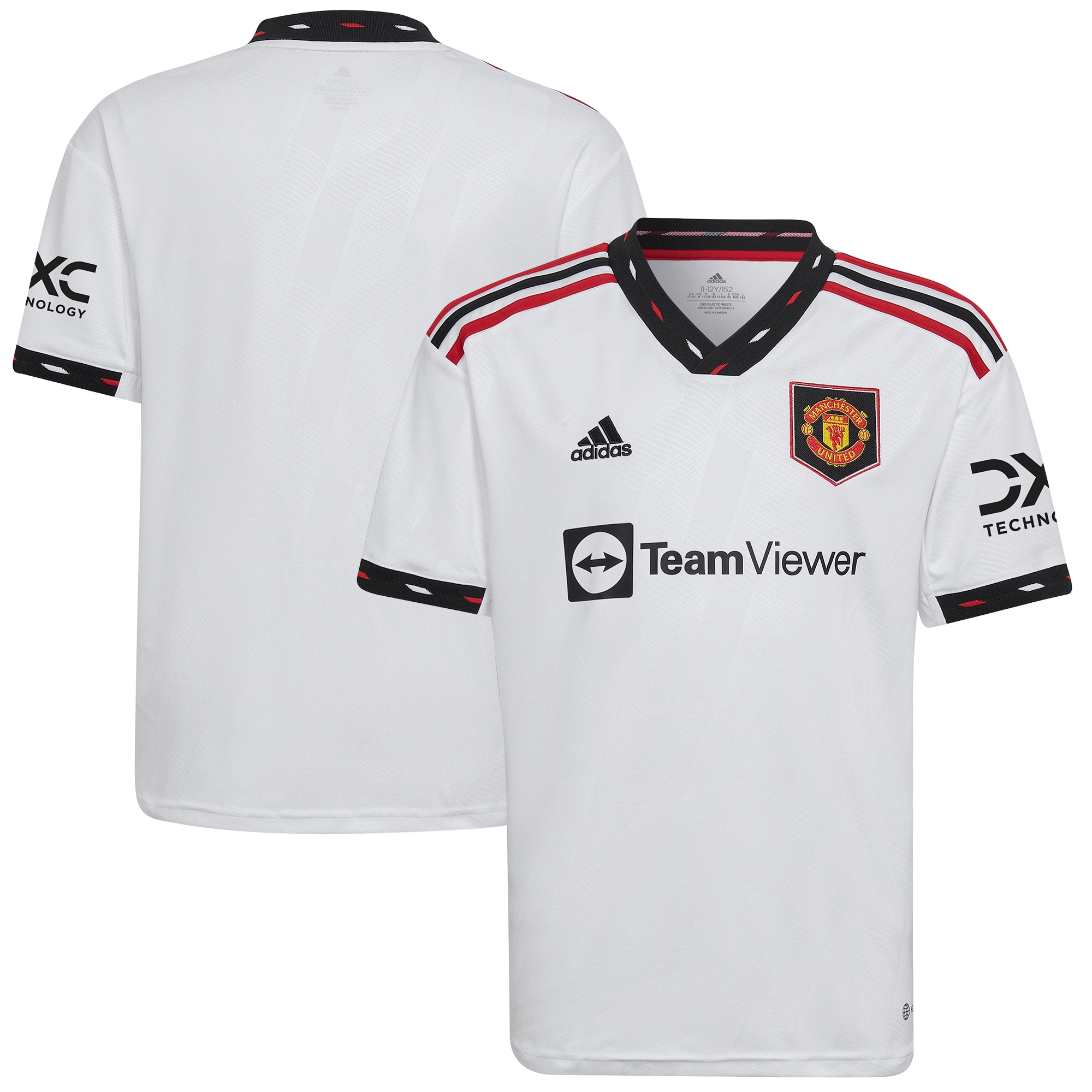 Manchester United Youth 2022/23 Away Blank Replica Jersey – White