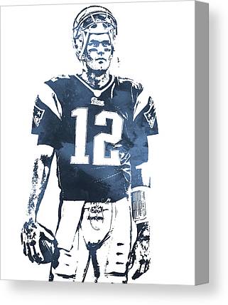 Tom Brady New England Patriots Pixel Art 40 Joe Hamilton Canvas Print