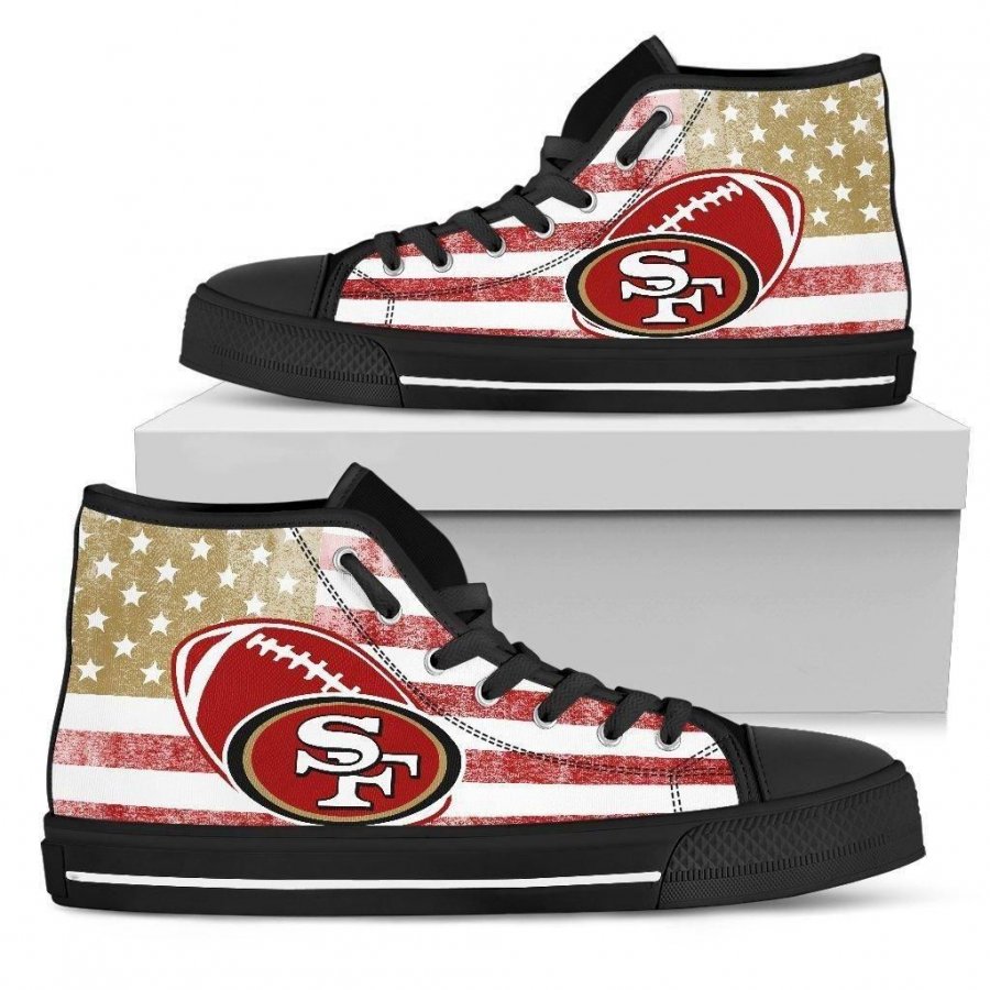 Flag Rugby San Francisco 49ers High Top Shoes #638