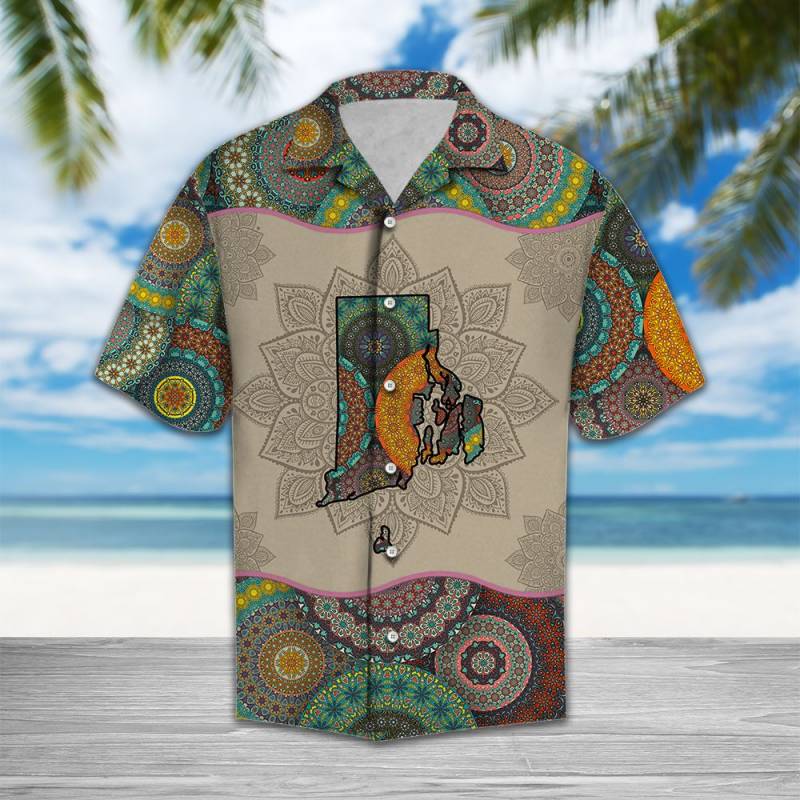 Awesome Rhode Island Mandala Hawaiian Shirt Ha3334