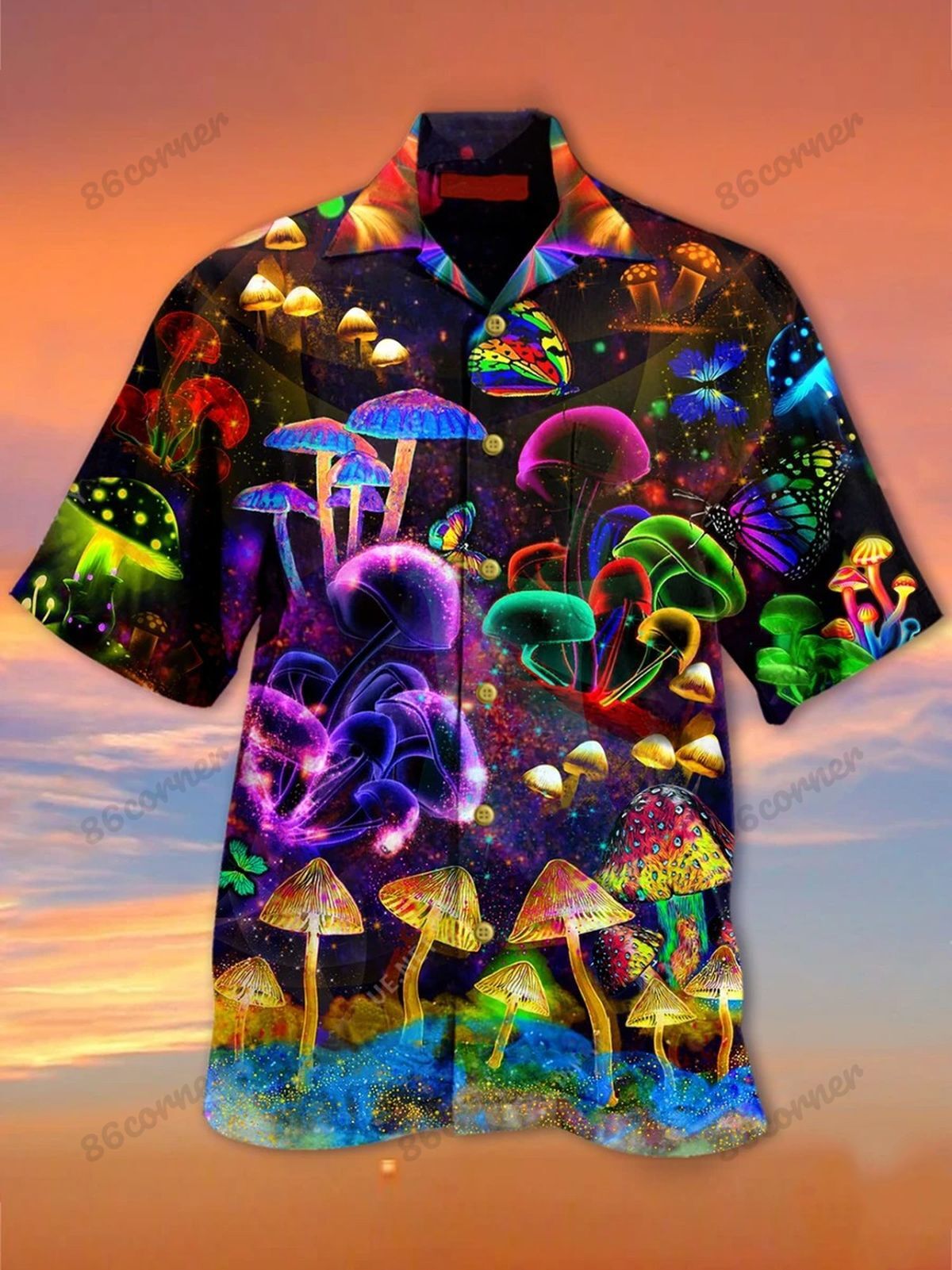 Dark Mushroom Abstract Hawaiian Shirt Ha36211