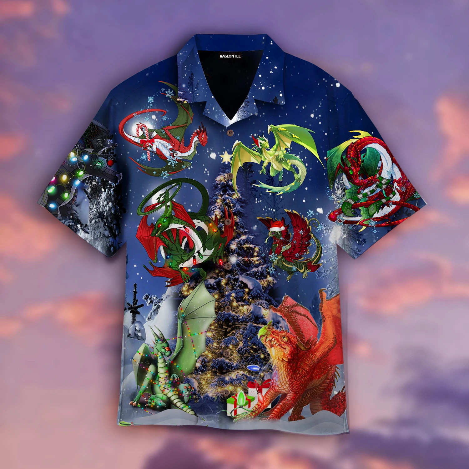 Christmas Dragon Family Reunion Hawaiian Shirt  Unisex  Adult  Wt1146