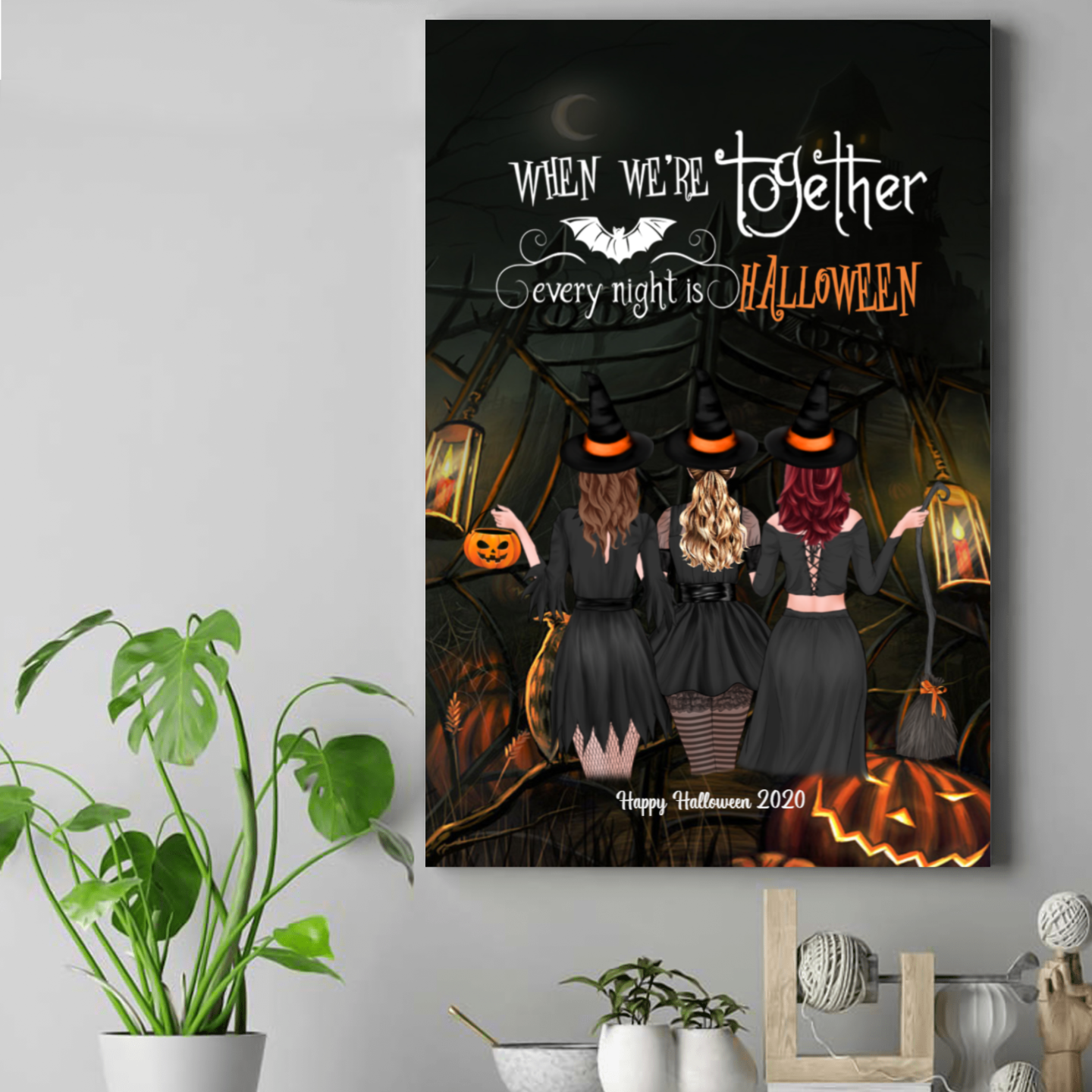 Halloween Is Coming Witch Personalized Gift For Friends Canvas Poster, Trick Or Treat Night Girlfriend, AZ Custom Live Preview AM07