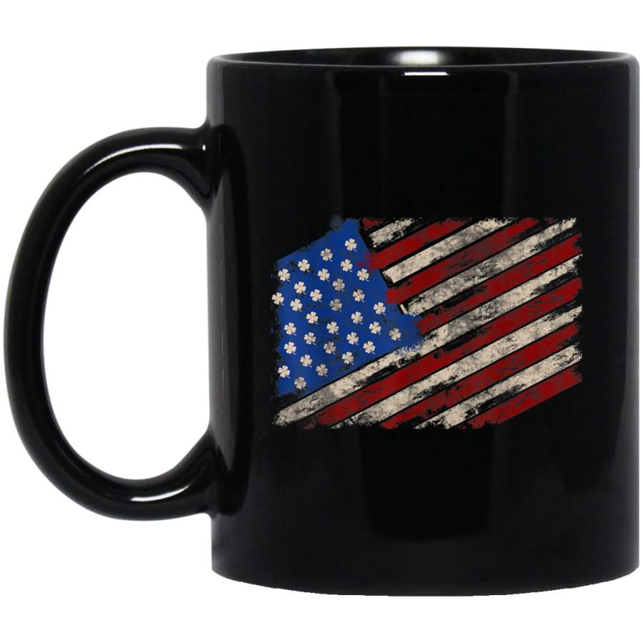 American Flag St Patricks Day Mug Vintage Irish Lucky Mug