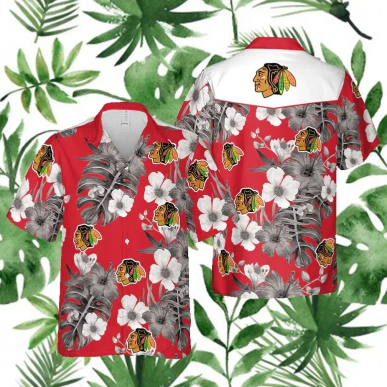 Chicago Blackhawks Tropical Elegance Hawaiian Shirt