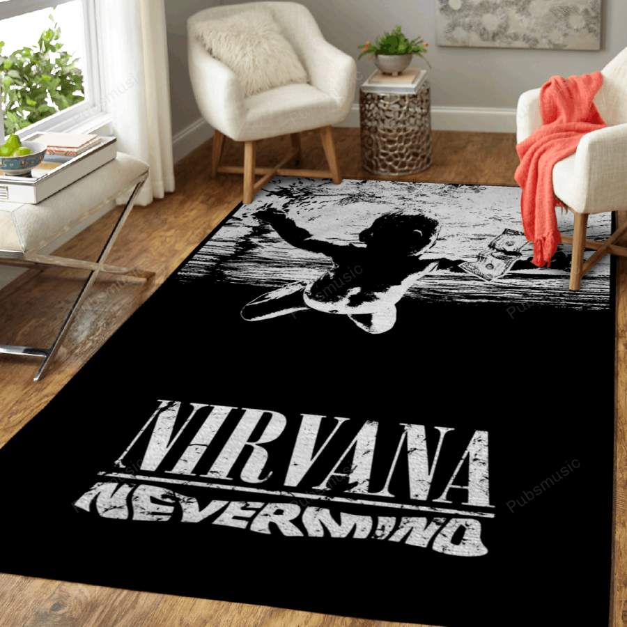 Nevermind Nirvana – Album Covers Music Art For Fans Area Rug Living Room Carpet Floor Decor