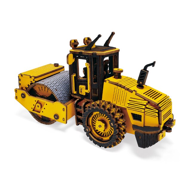 Robotime Rokr Engineering Vehicle Model 3D Wooden Puzzle Forklift Excavator Bulldozer Truck Road Roller Educational Toy for Kids alx