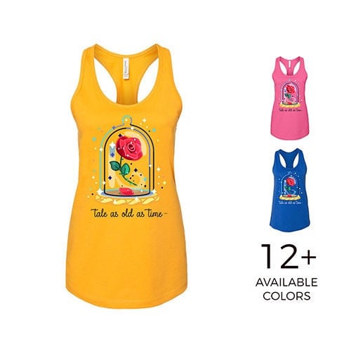 A Tale As Old As Time Inspired Belle Rose Tank Top  Women’S  Racerback Tank Unisex Cotton Tshirt