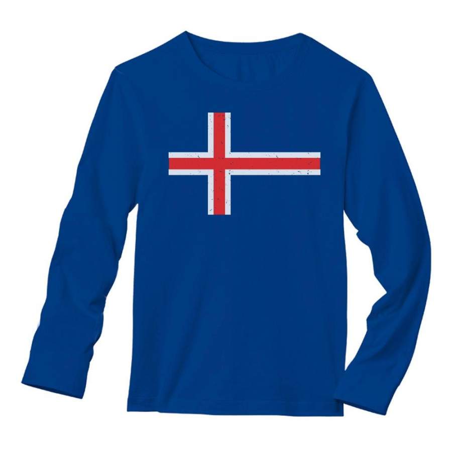 Vintage Iceland Flag Long Sleeve T-Shirt