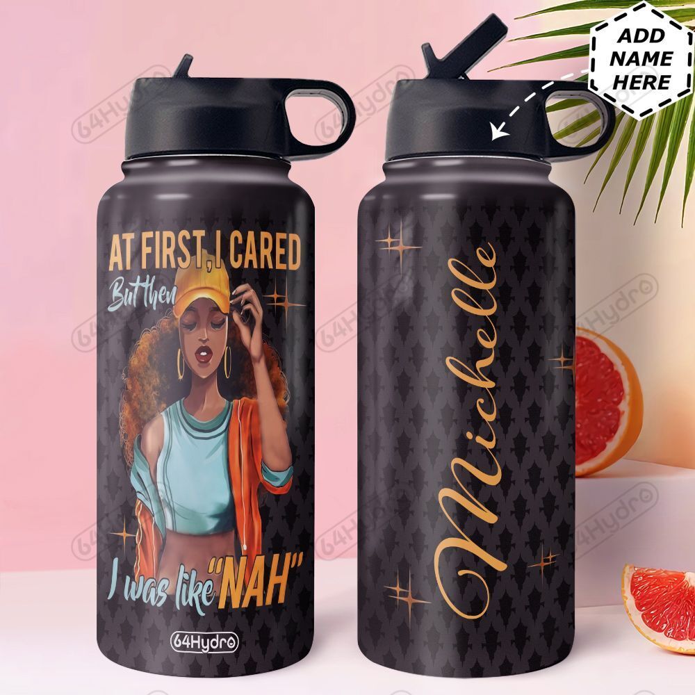 Black Women Personalized Hhw1310002 Stainless Steel Bottle With Straw Lid