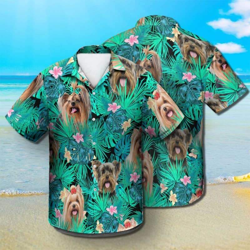 Yorkshire Terrier – Summer Leaves – Hawaiian Shirt