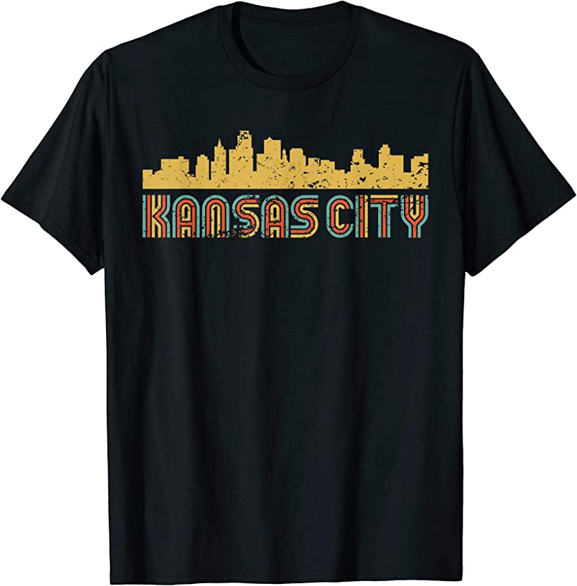 Vintage Retro Kansas City Kansas Skyline T-Shirt