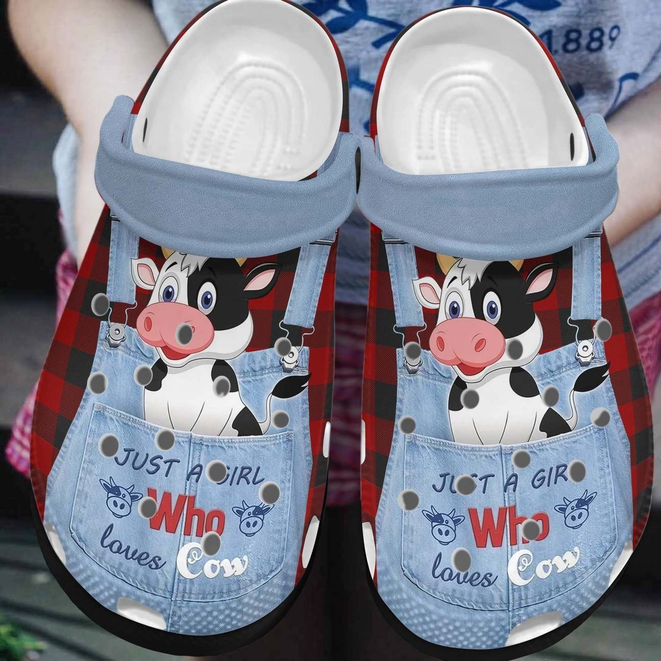 Cow Personalized Clog, Custom Name, Text, Color, Number Fashion Style For Women, Men, Kid, Print 3D I’M Just A Girl Who Loves Cow