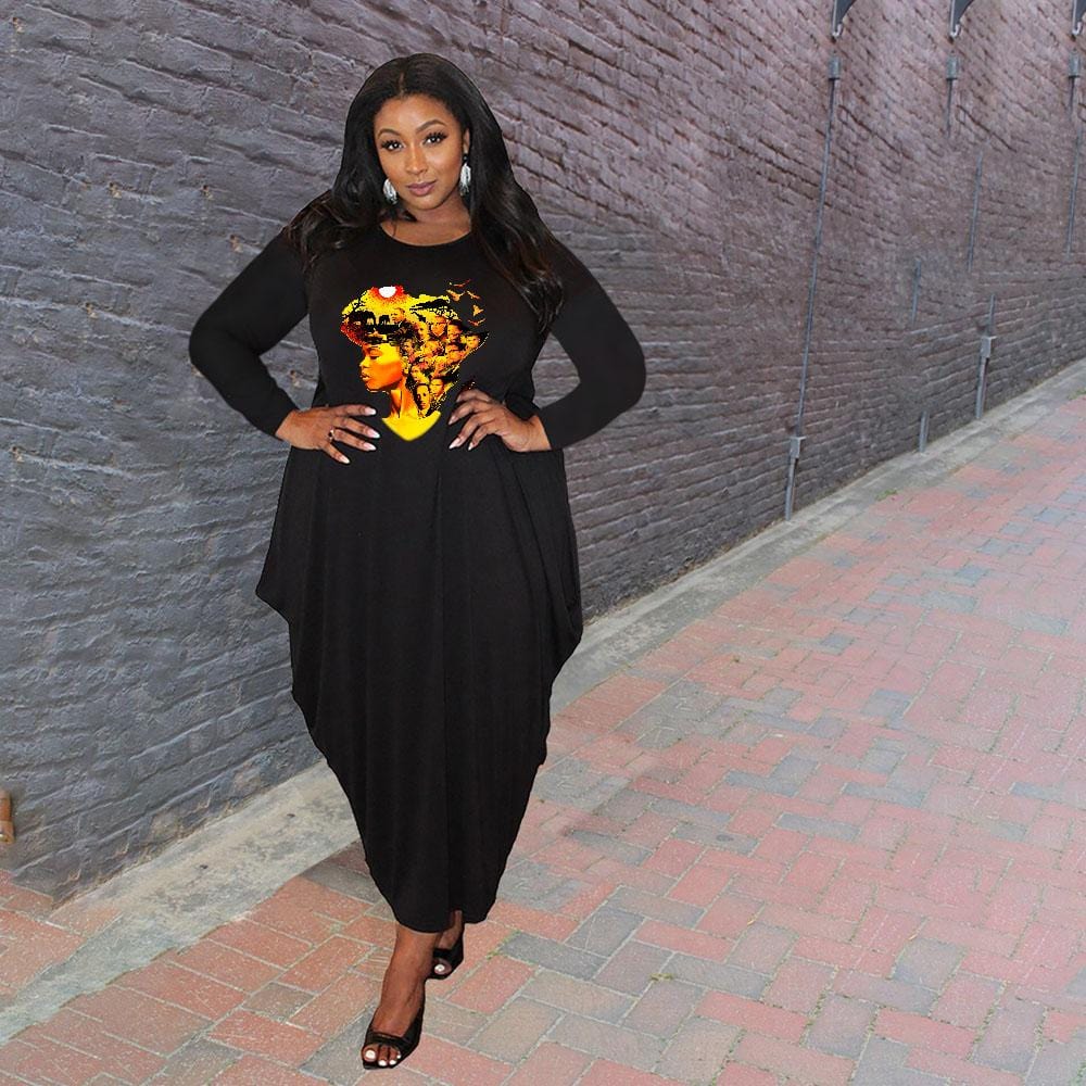 My Roots Pride Black Queen African American T Shirt For Afro Girl Rock Oversize Maxi Dresses With Pockets