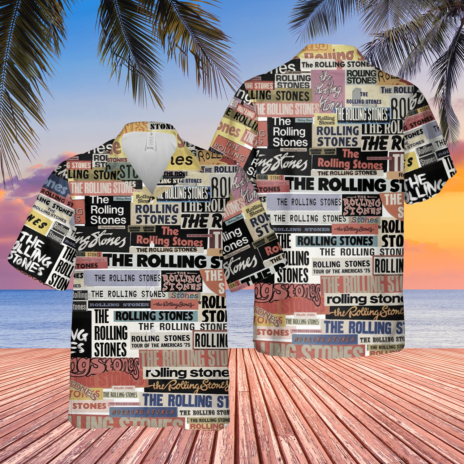 The Rolling Stones Pattern Hawaiian Shirt For Rock ‘N Roll Lovers