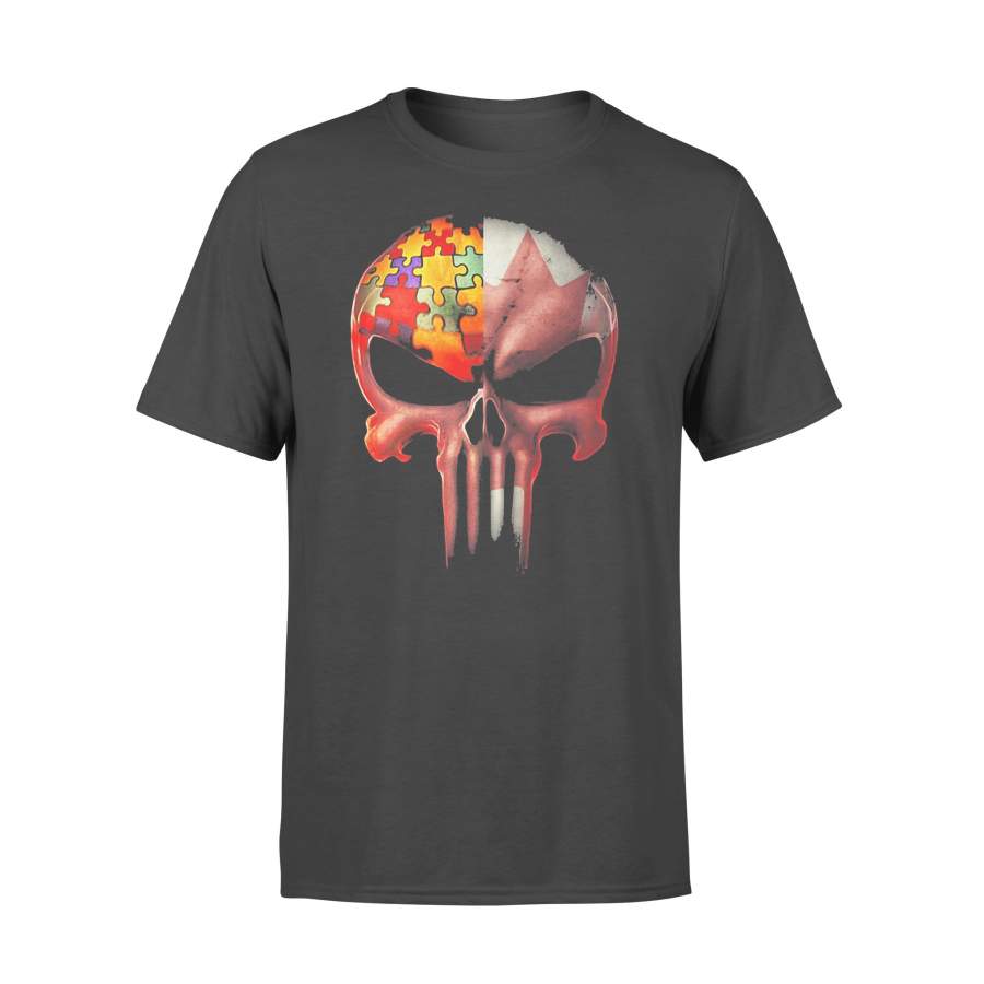 Autism Skull Canada Flag T-shirt