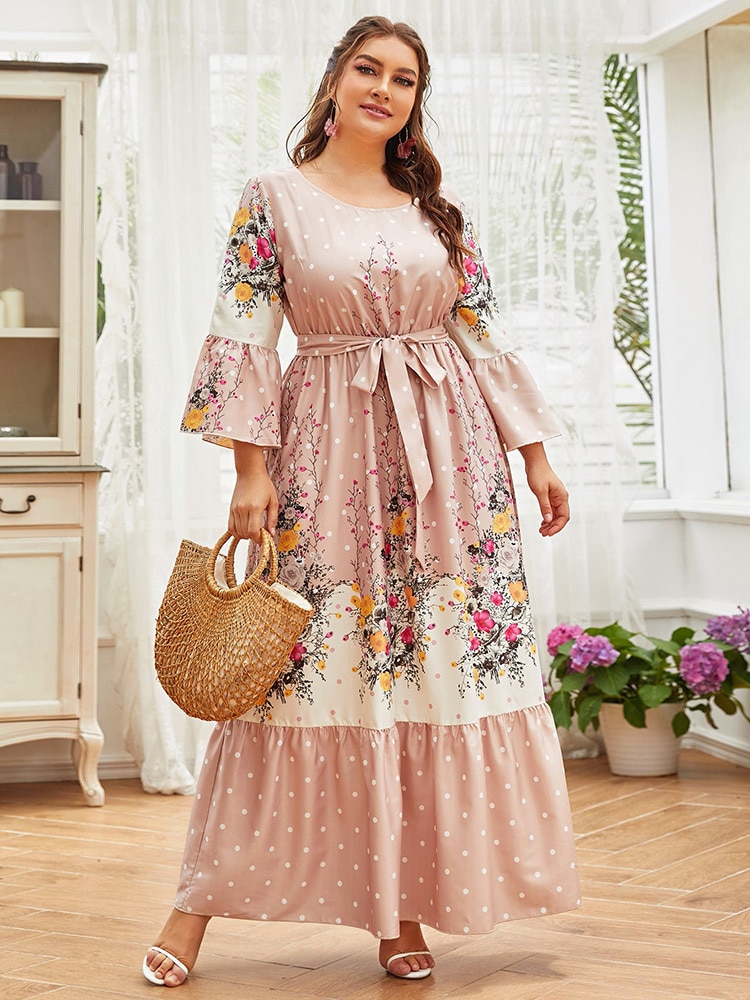 TOLEEN Women’s Plus Size Large Maxi Dresses 2022 Spring Chic Elegant Long Casual Floral Turkish Party Evening Festival Clothing alx