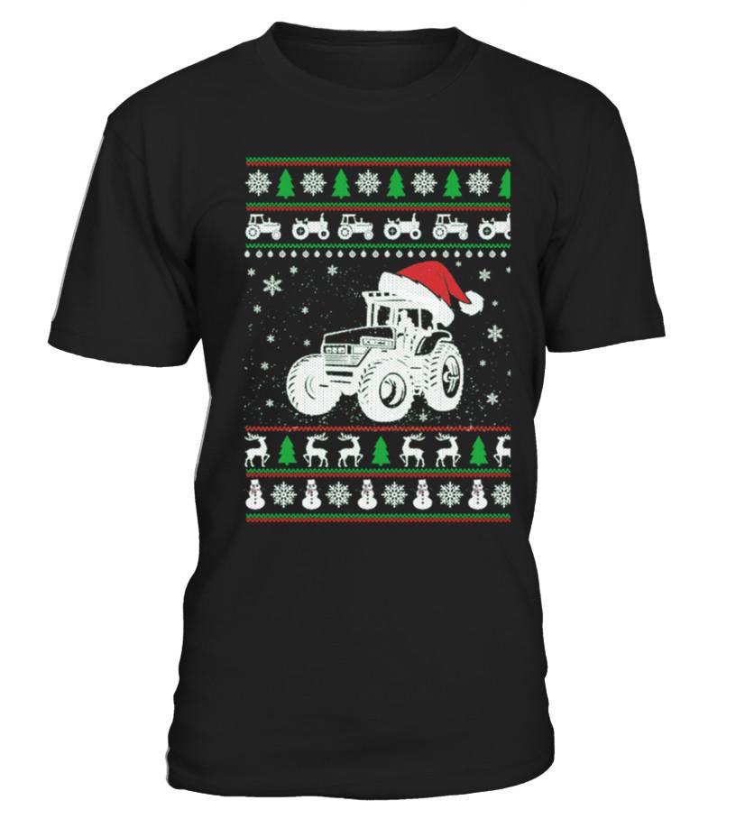 Tractor Ugly Christmas T Shirts C-Qjf96