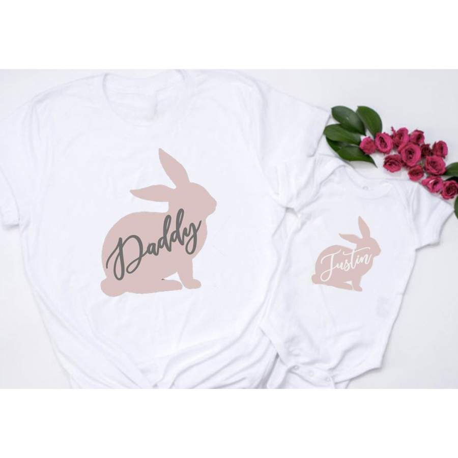 Daddy Bunny Baby Bunny Easter Shirt Gst