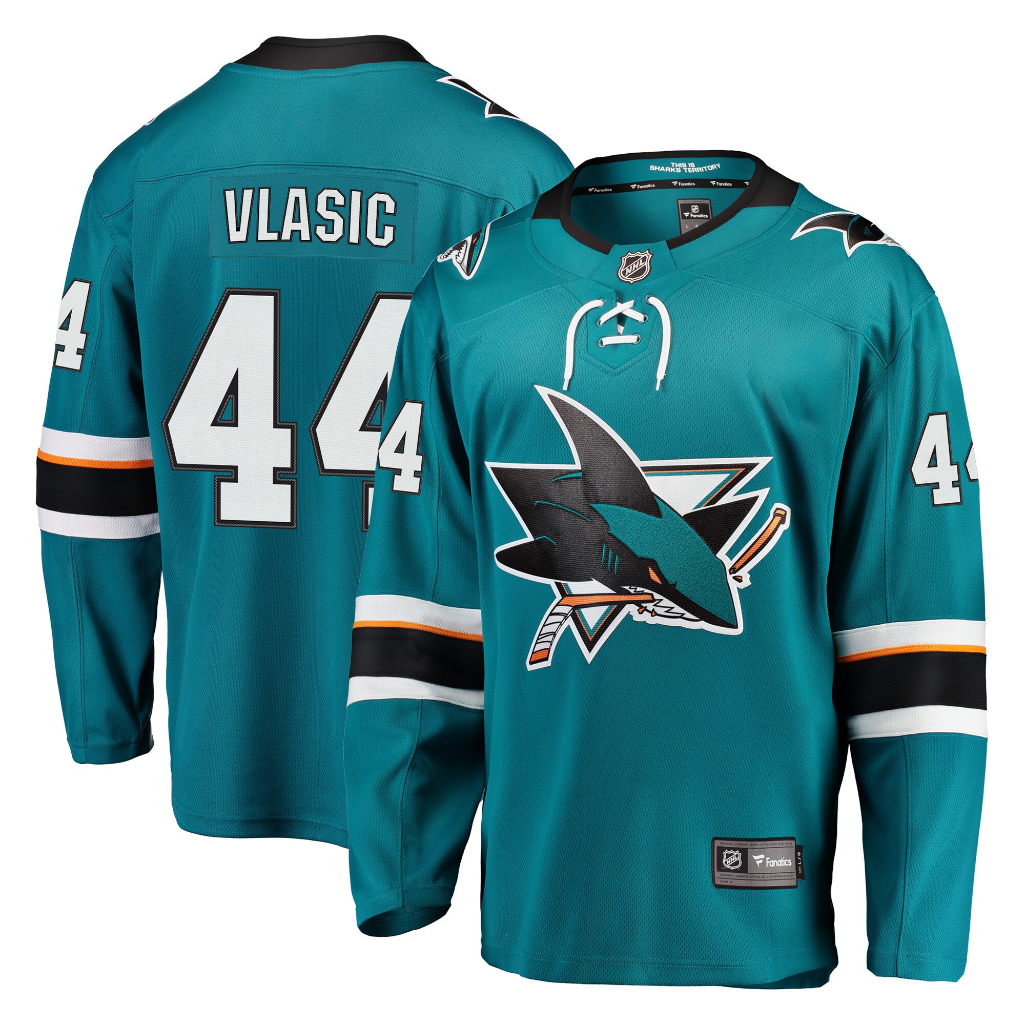 Men's San Jose Sharks Marc-Edouard Vlasic Teal Breakaway Jersey