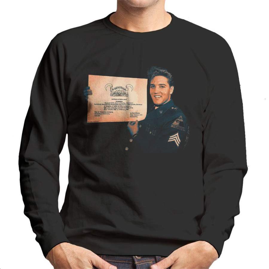 Elvis Presley US Army Certificate Men’s Sweatshirt