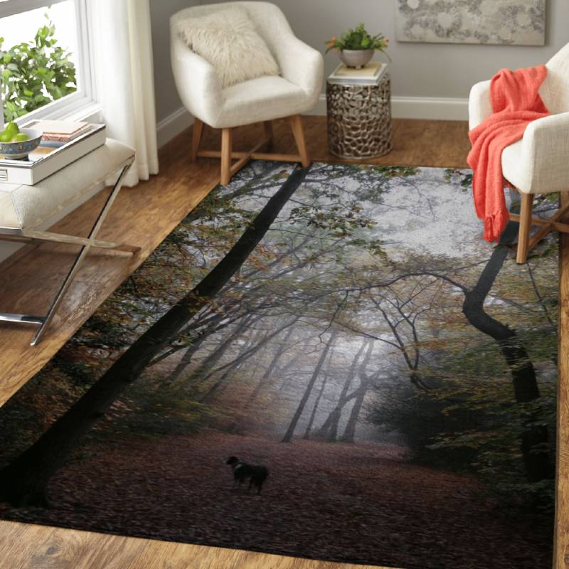 Walking the Dog – Animals Area Rug Carpet