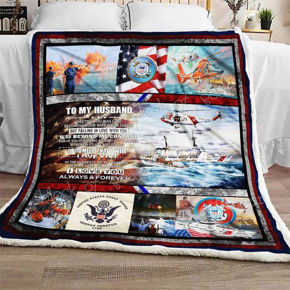 To My Husband, U.S. Coast Guard Blanket