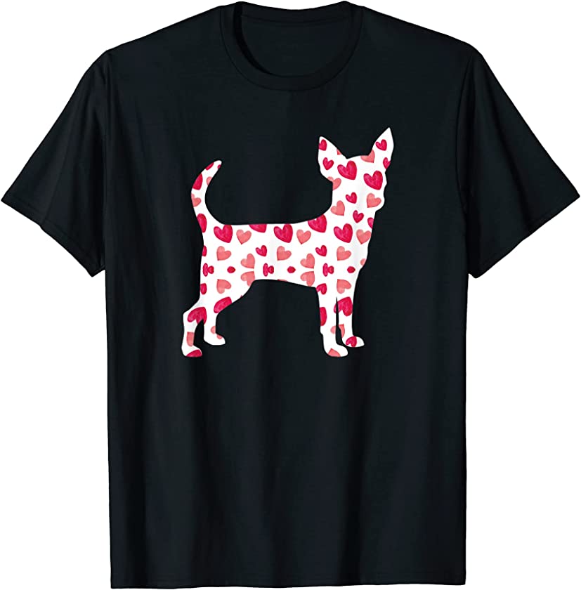 Valentines Day Chihuahua Hearts Puppy Dog Lover T-Shirt