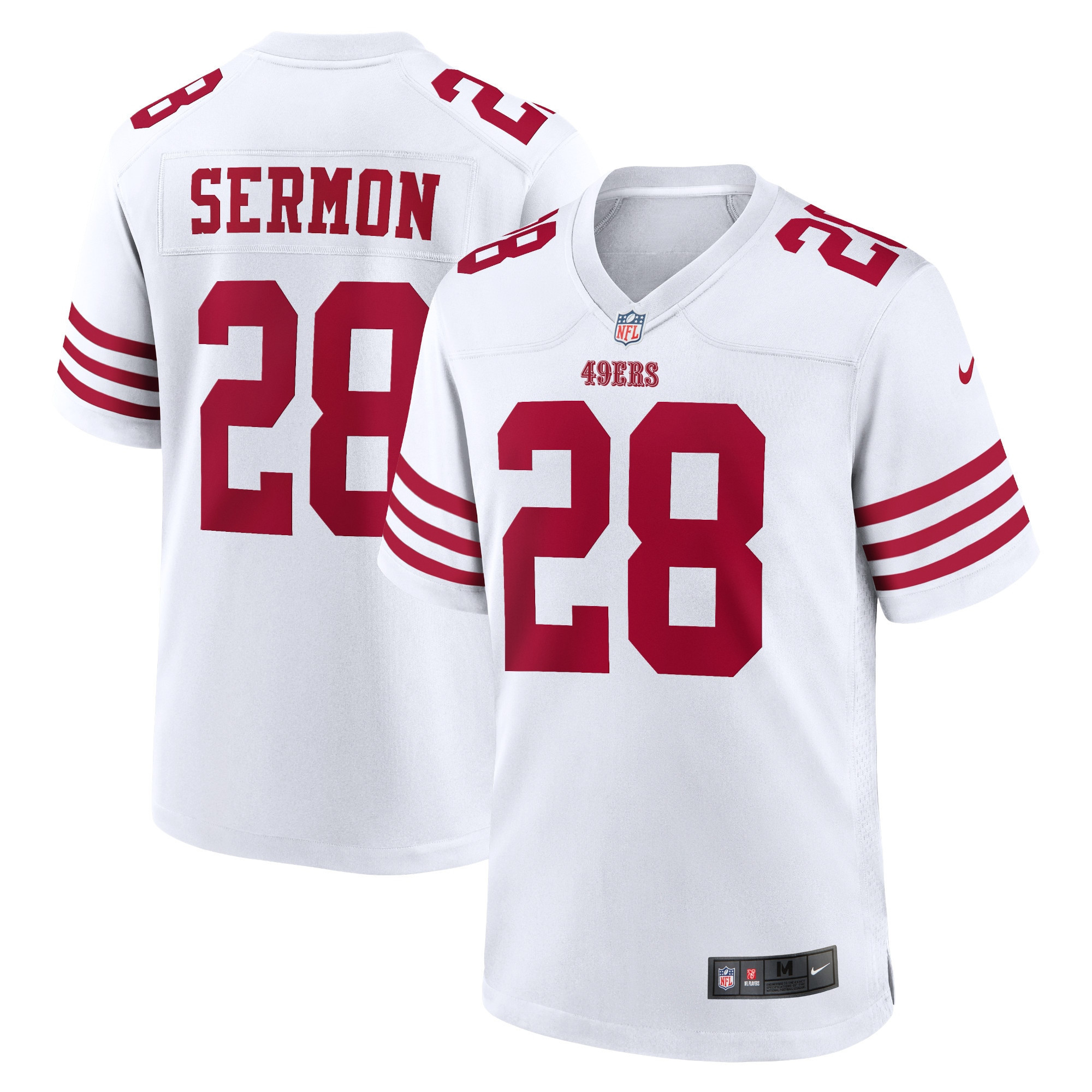 Trey Sermon San Francisco 49ers Player Game Jersey – White NFL