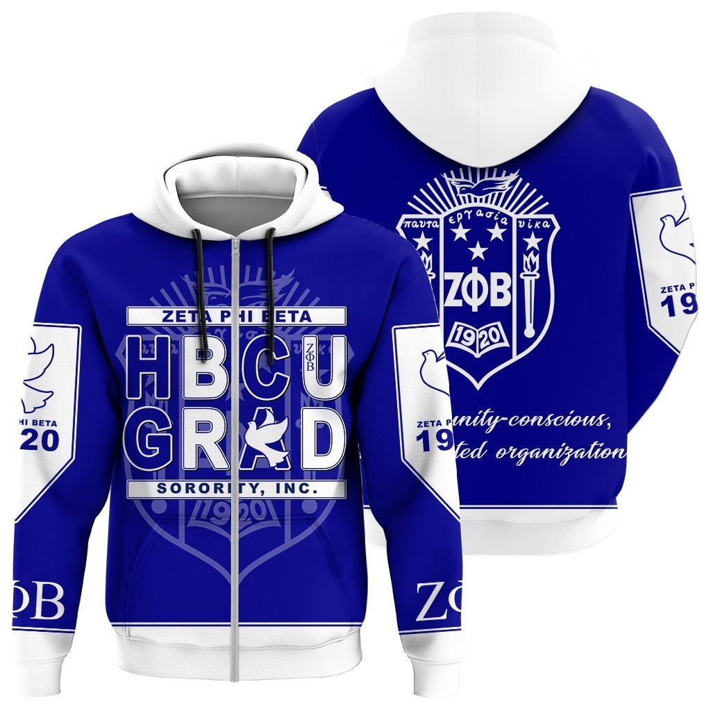 Greek Life Hoodie – Zeta Phi Beta Zip Hoodie Hbcu Style