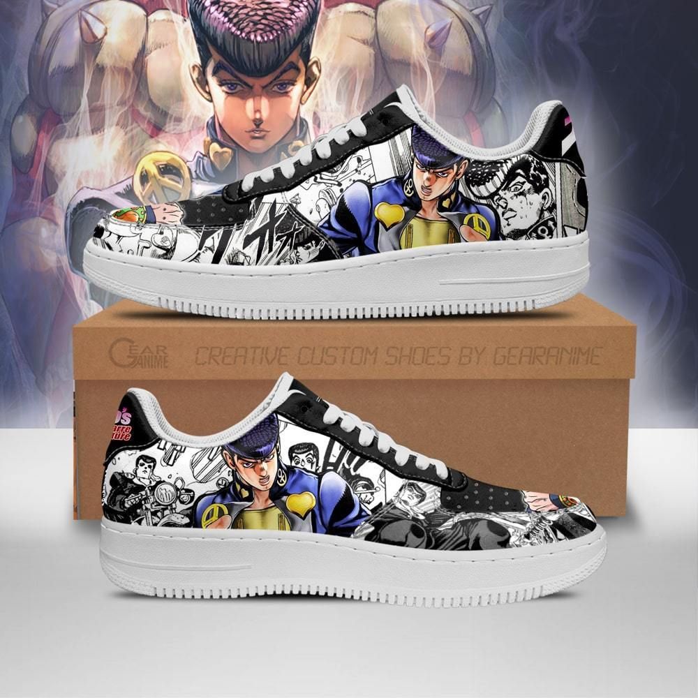 Josuke Higashikata Manga Style Jojo’S Air Force Shoes Sneakers Custom Anime