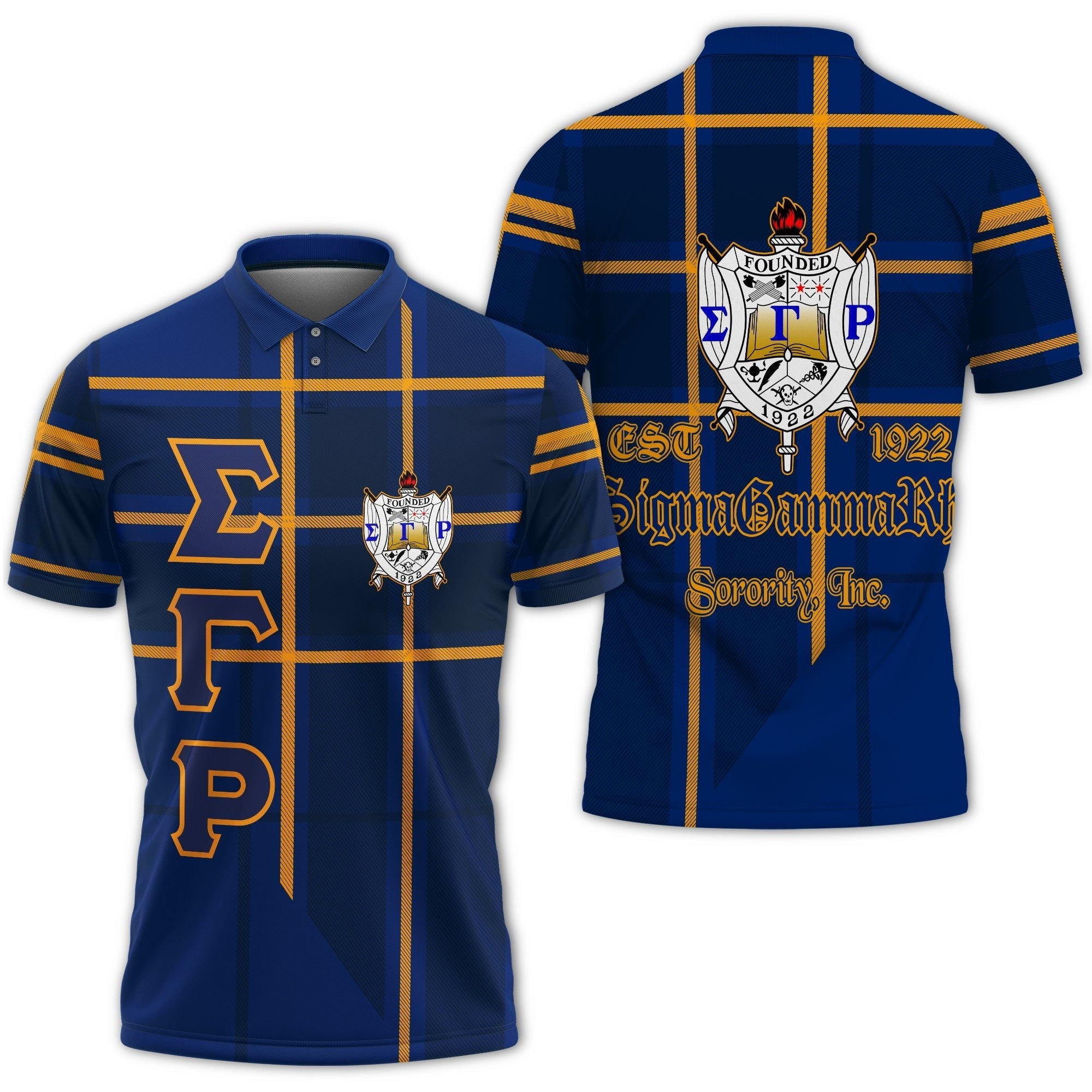 Sorority Polo – Sigma Gamma Rho Burberr Style Polo Shirt