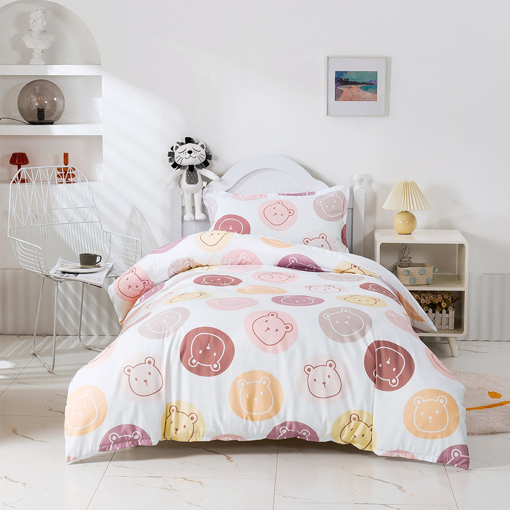 3D Watercolor Circle Animal Bear Quilt Cover Set Bedding Set Duvet Cover Pillowcases 489