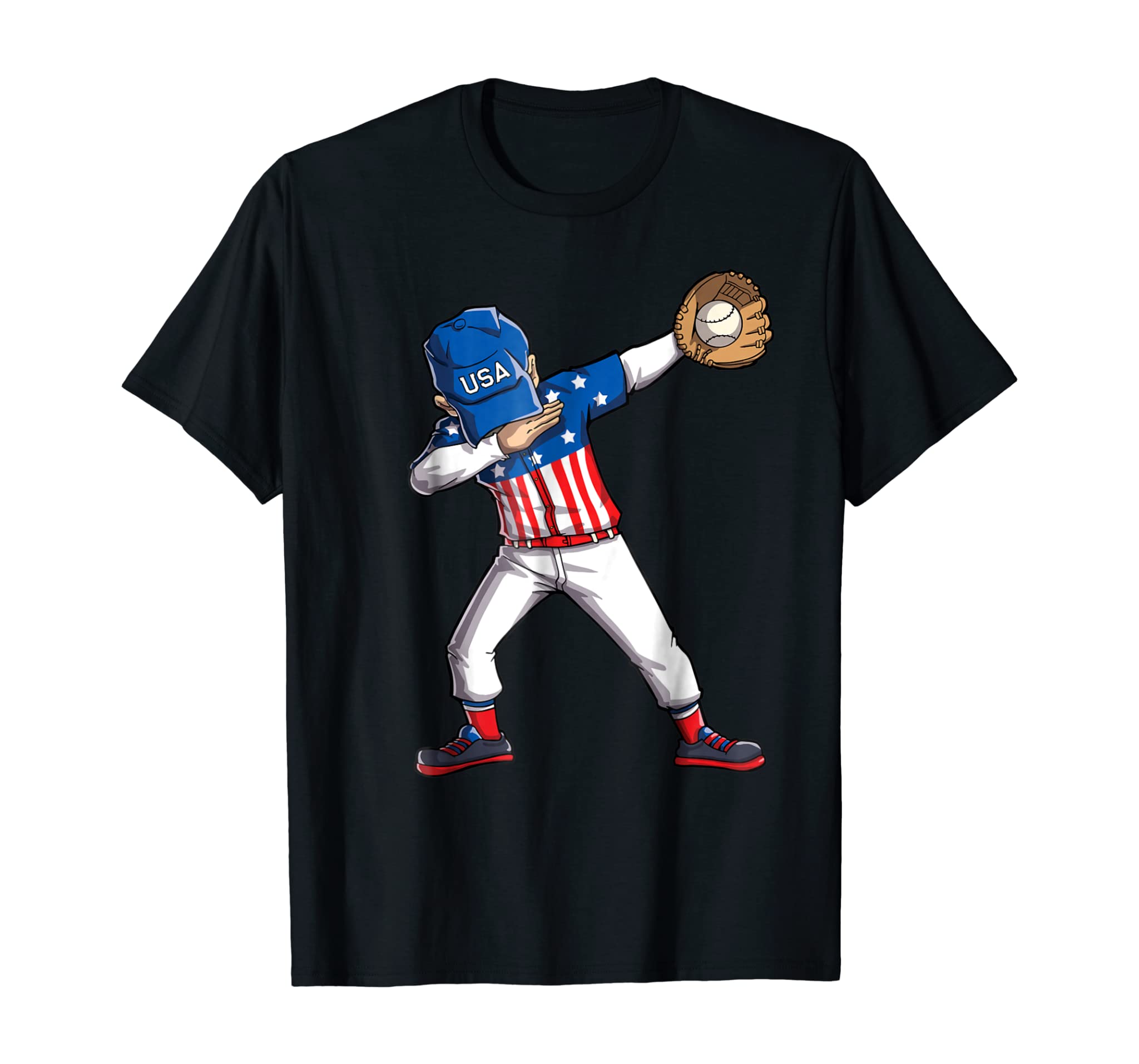 Baseball Dabbing T Shirt USA Merica 4th of July Dab Dance