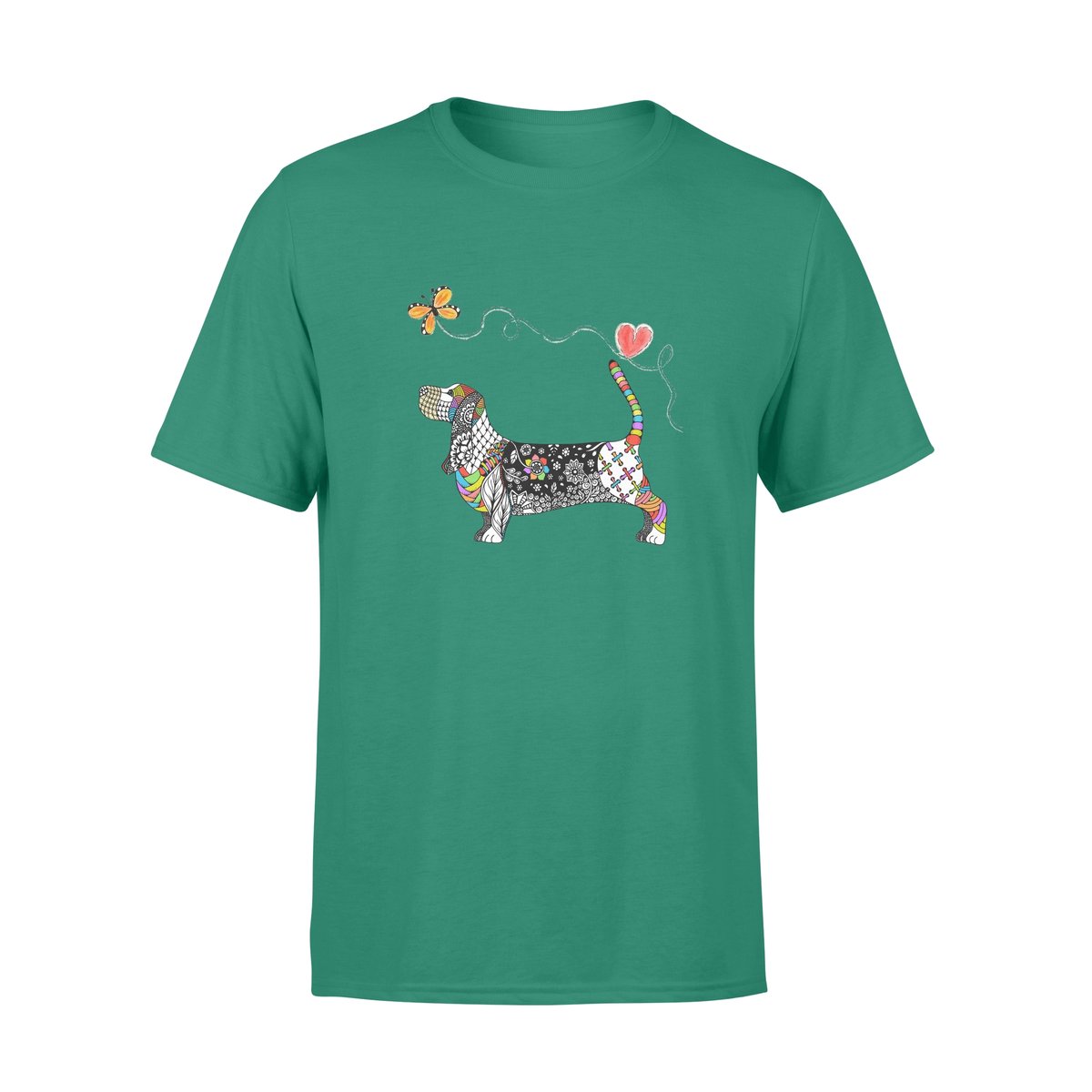 Zentangle Rainbow Basset – Premium T-Shirt, Gift For Dog Lover, Gift For Basset Lover T-Shirt Hoodie All Color Size S-5Xl