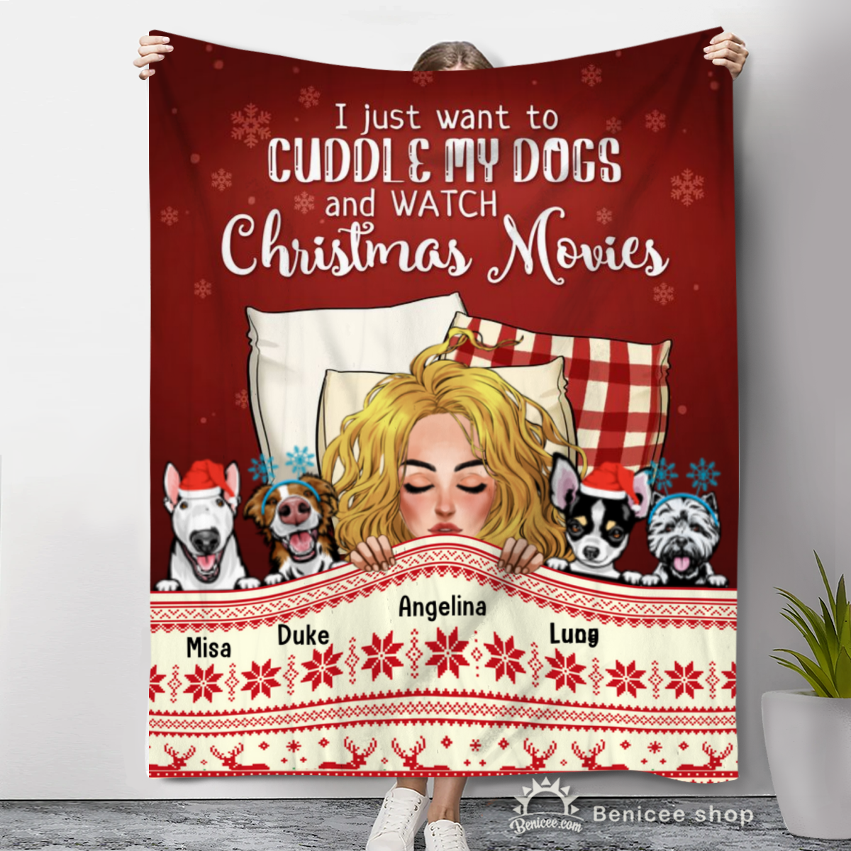 Xmas Gift For Her, Christmas Gifts For Dog Owners, Womens Christmas Presents, Christmas Dog Blanket, Cuddle My Dogs