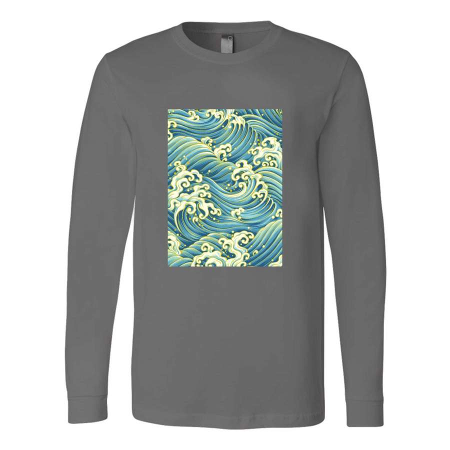 Surf Wave Art Hawaii Pattern Milano Vintage Long Sleeve T-Shirt