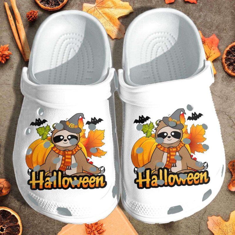 Sloth Witch With Bats Cartoon Crocband Clogs Shoes