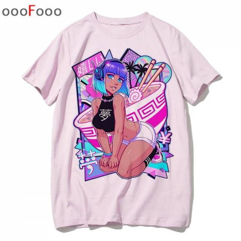 T-Shirt Harajuk Tops t-shirt Sad Girl Retro Anime Men aesthetic Fashion Japanese male/women Tee Shirt sexy tshirt