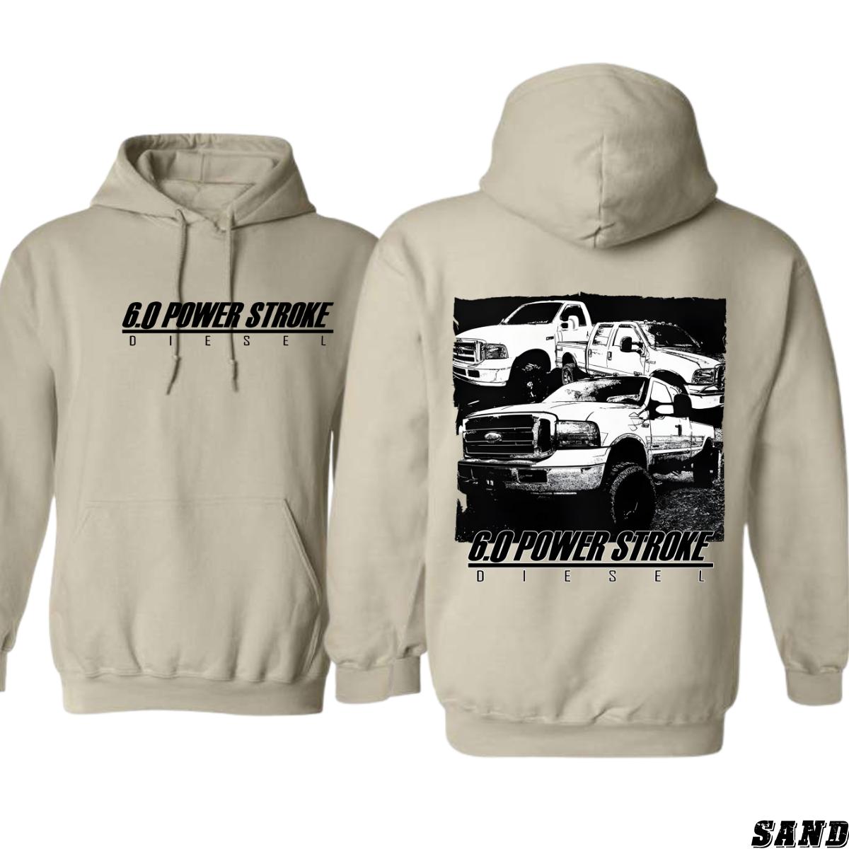 6.0 Power Stroke Hoodie Bold Diesel Truck Graphic Featuring Iconic Pickup Artwork, Perfect for Truck Lovers and Diesel Fans, Unisex Hoodie for Everyday Style and Auto Culture Menswear Sweaters