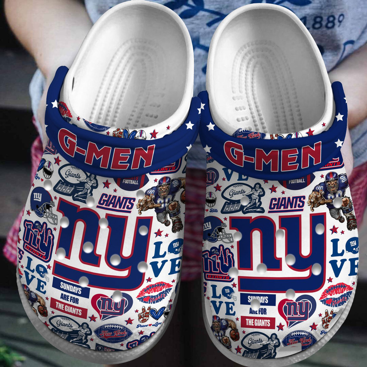 New York Giants NFL Sport Crocss Crocband Clogs Shoes Comfortable For Men Women and Kids