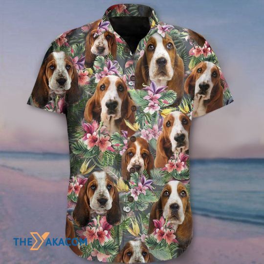 Cute Basset Hound Retro Tropical Summer Beach The Best Gift For Dog Lovers Hawaiian Shirt Ha10550