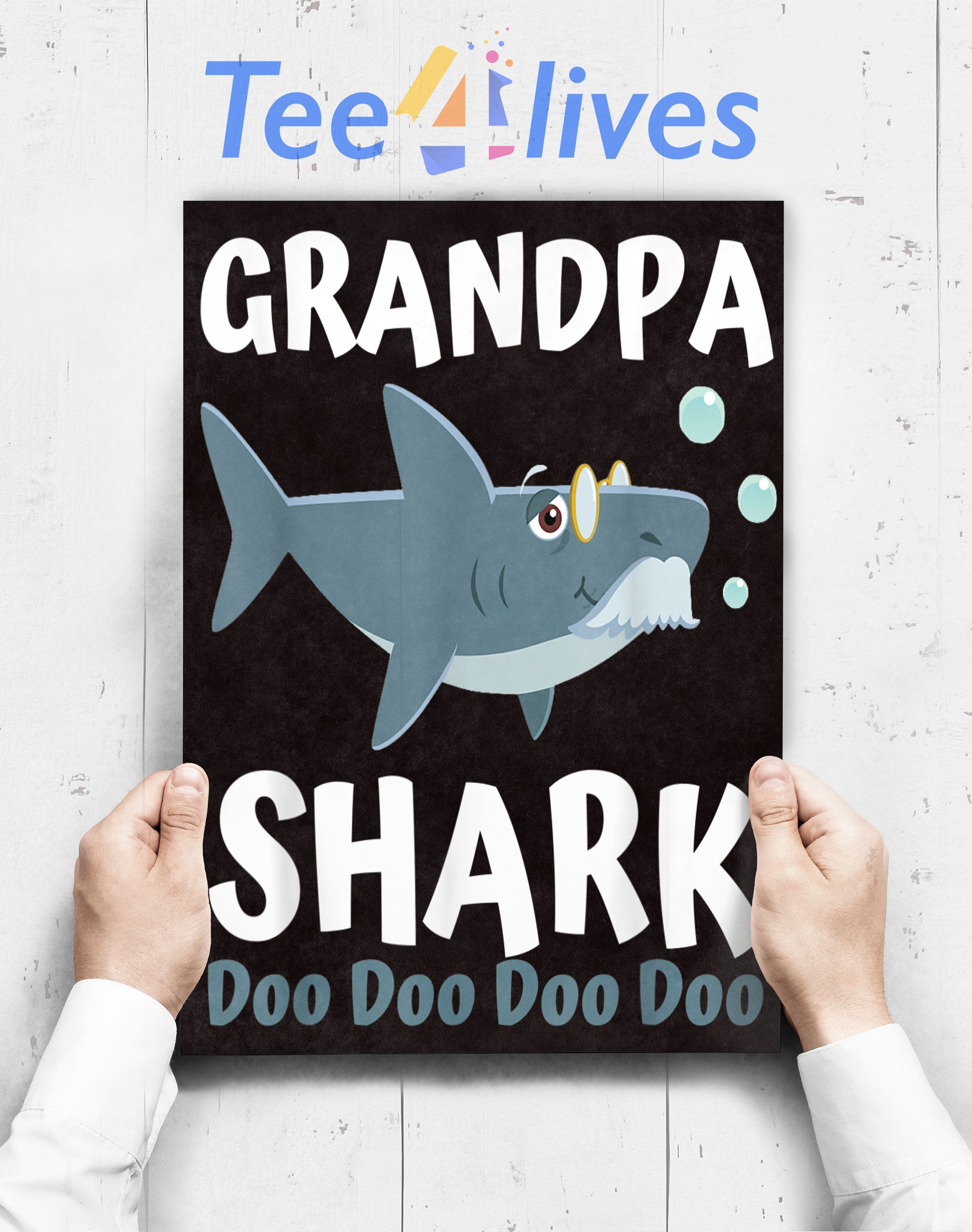 Custom Poster Prints Wall Art Grandpa Shark Poster – Gift For Grandpa