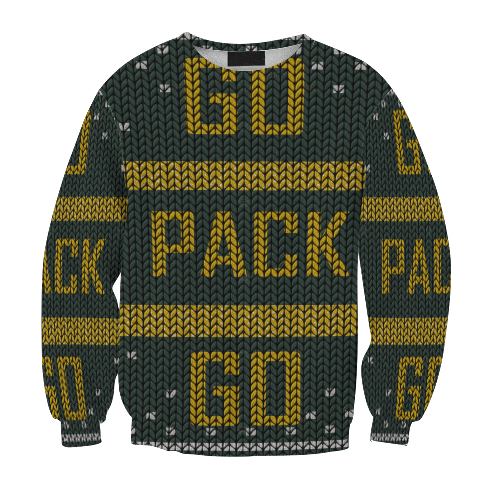 Green Bay Packers Go Pack Go Texture Print Gift For Fan 3D Full Printing Sweatshirt.