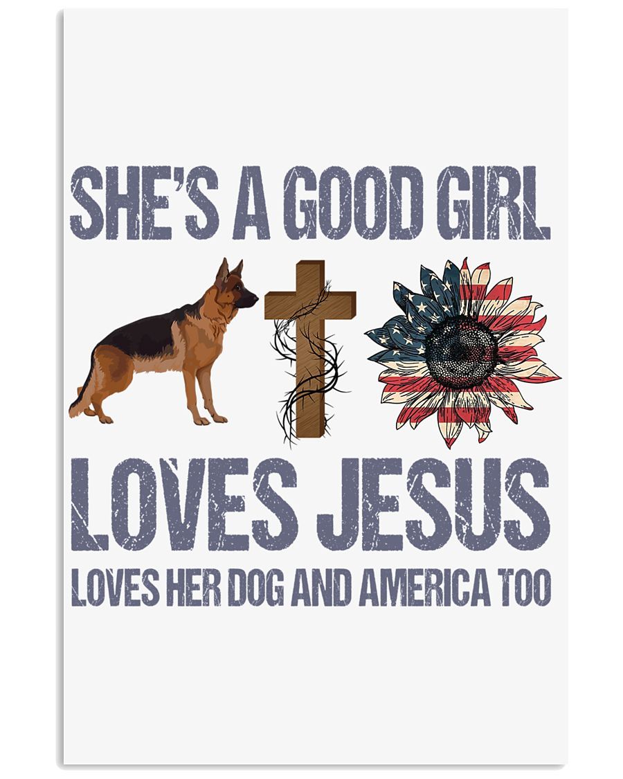 Loves Jesus German Shepherd And America Too Easter Canvas And Poster | Wall Decor Visual Art