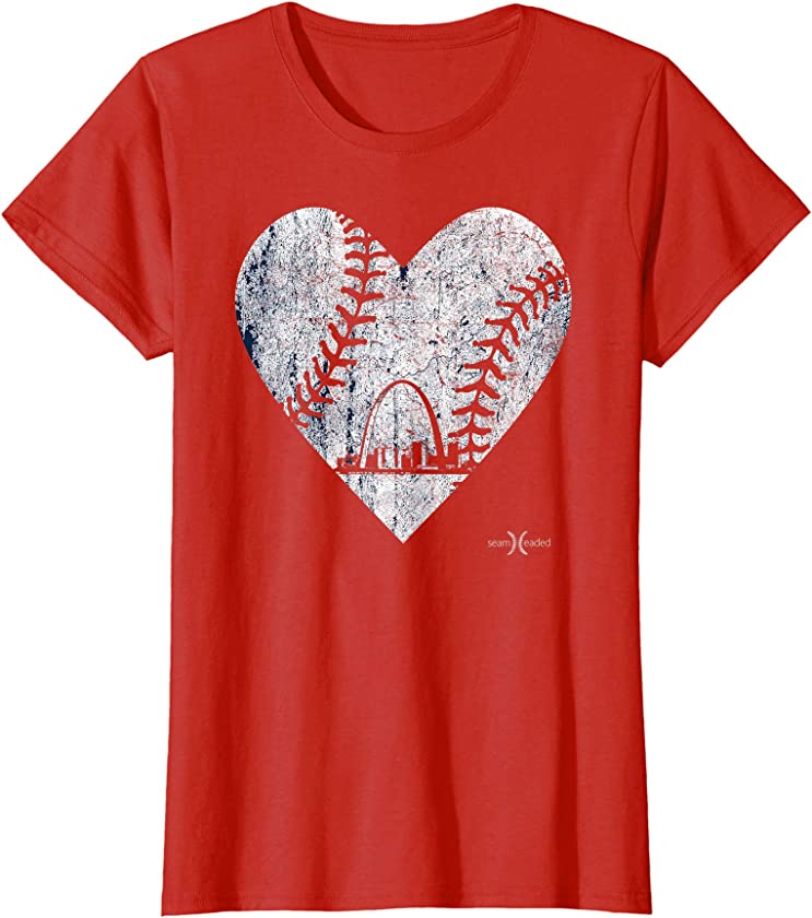 Vintage St. Louis Baseball Heart w/ Skyline T-Shirt