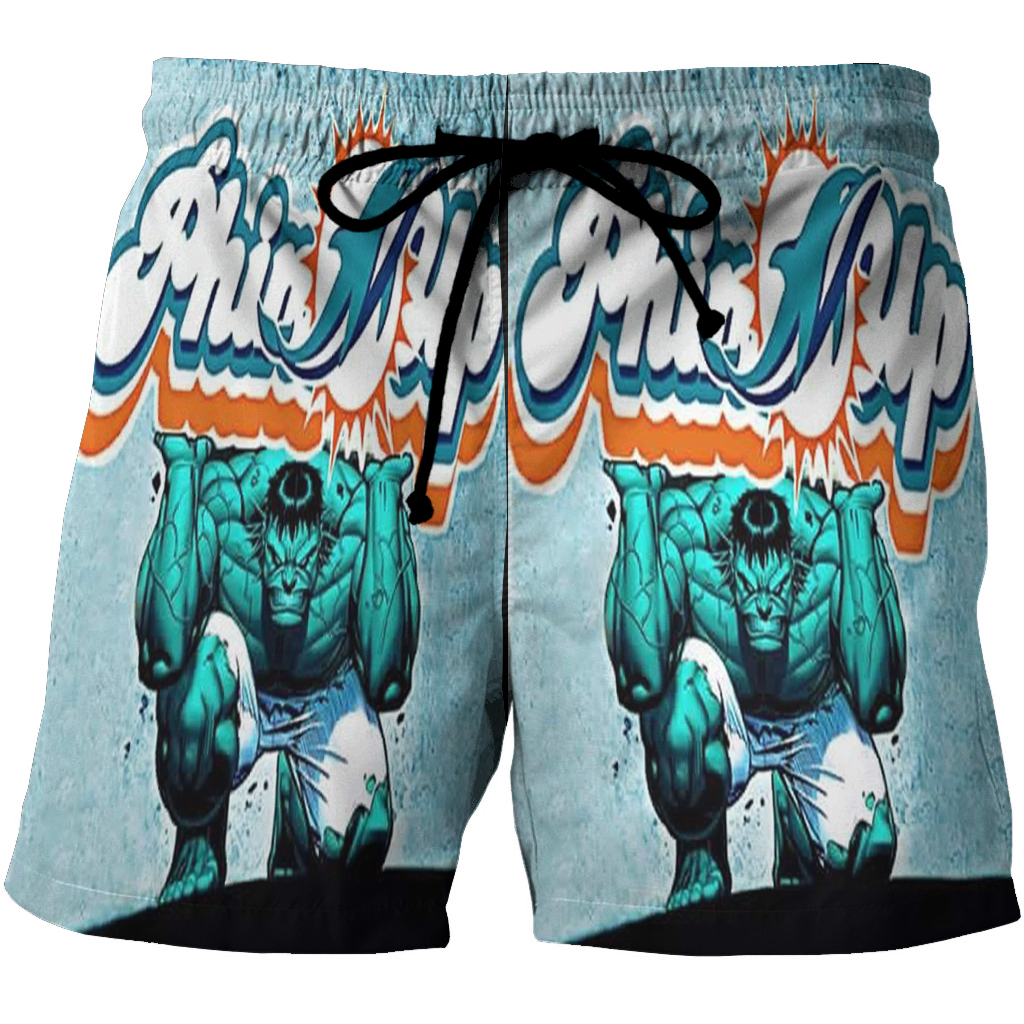 Miami Dolphins Phins Up 3D All Over Print Summer Beach Hawaiian Short