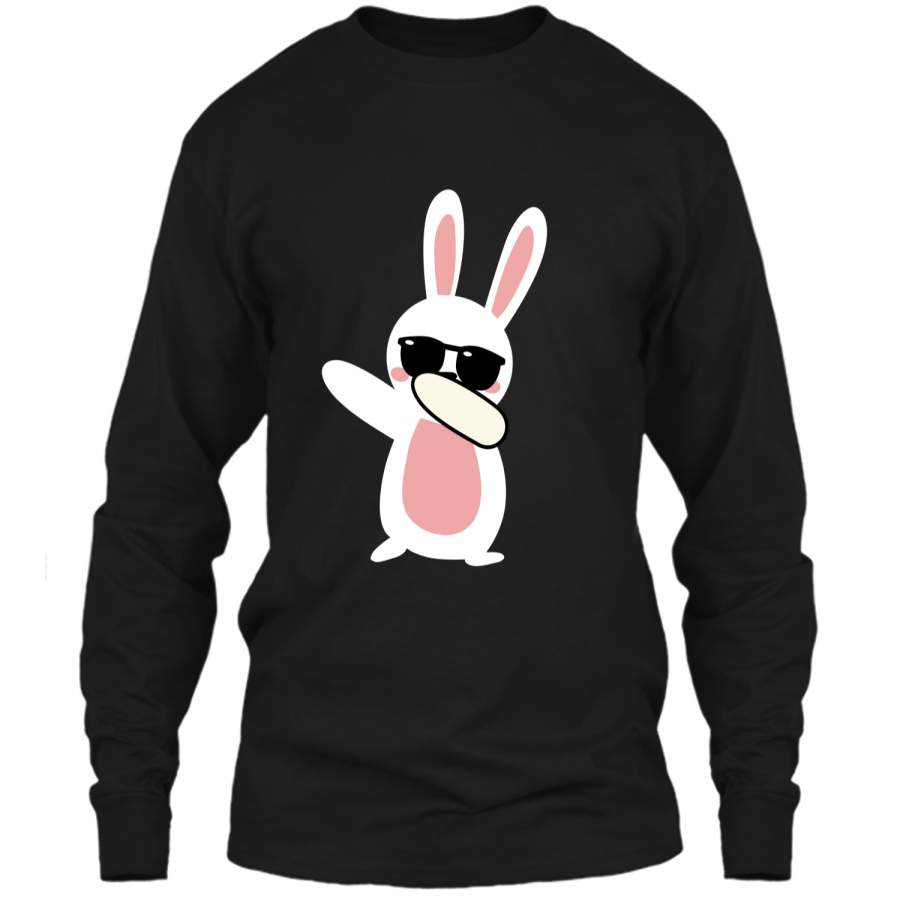 Dabbing Easter Bunny Funny Easter T-Shirt LS Ultra Cotton Tshirt