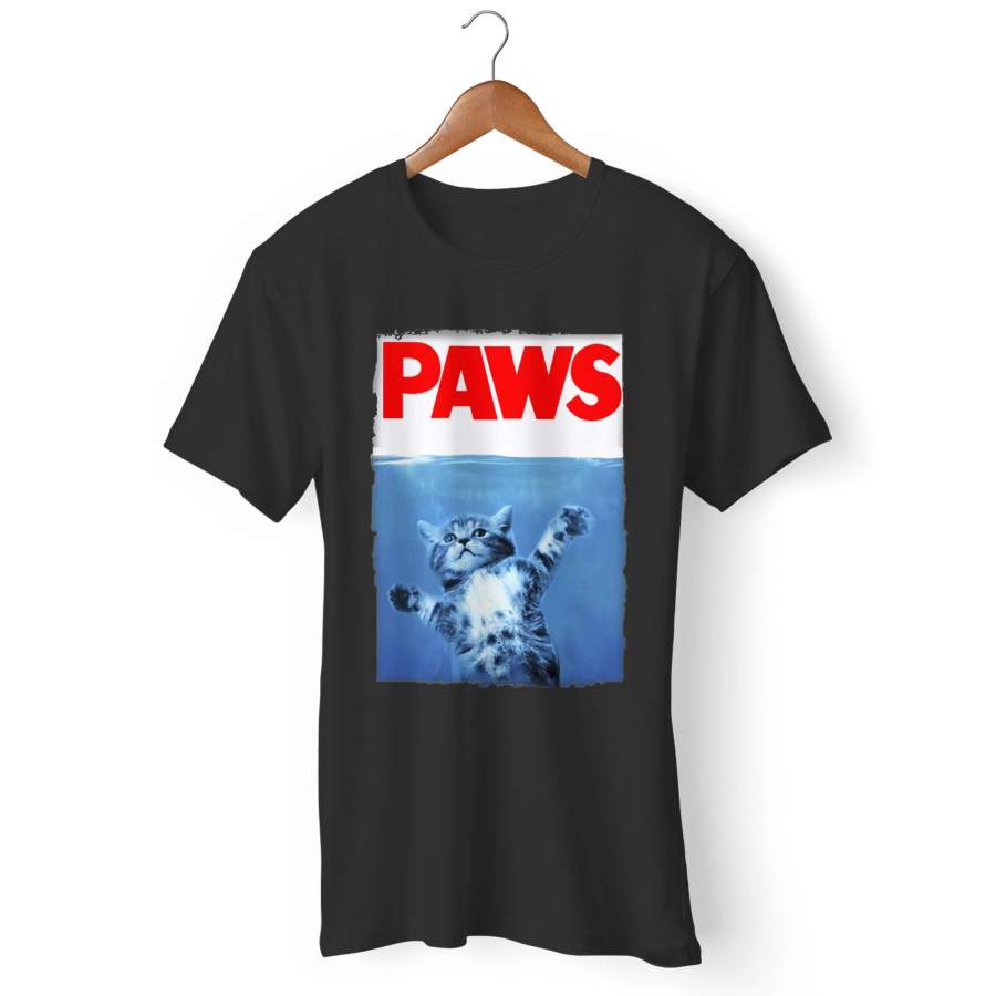 Paws Jaws Movie Kitten Kitty Cat Gildan Man’s T-Shirt