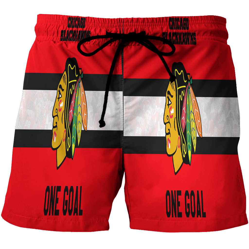 Chicago Blackhawks One Goal 3D All Over Print Summer Beach Hawaiian Short